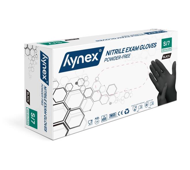 Nitril Handschoenen Hynex Ongepoederd Zwart (S) 100 stuks