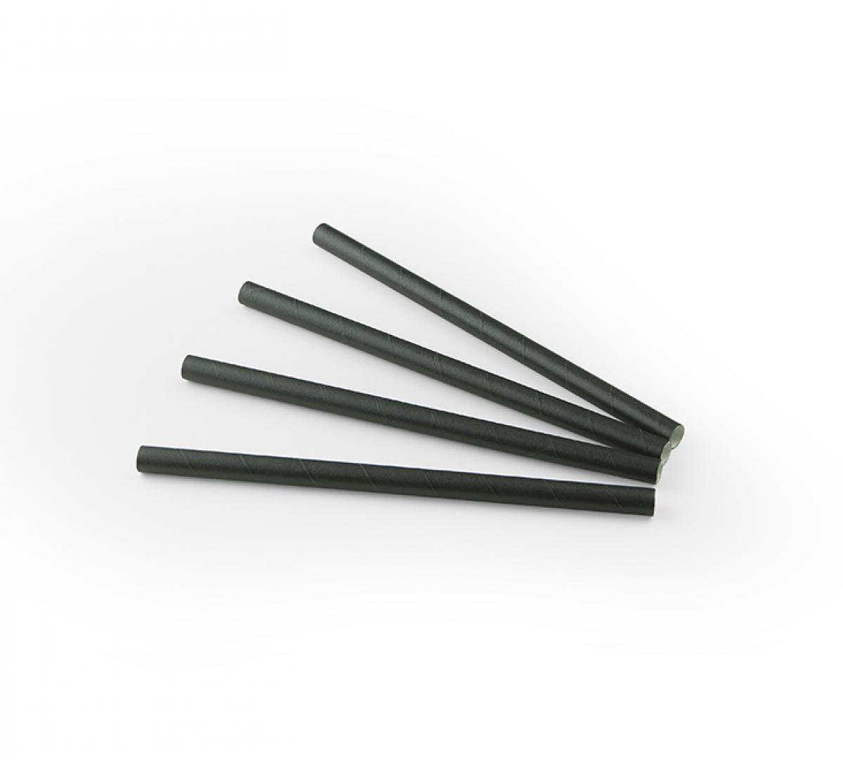 Drinkrietje papier (FSC®) Zwart 15cm Ø8mm 24x200 stuks