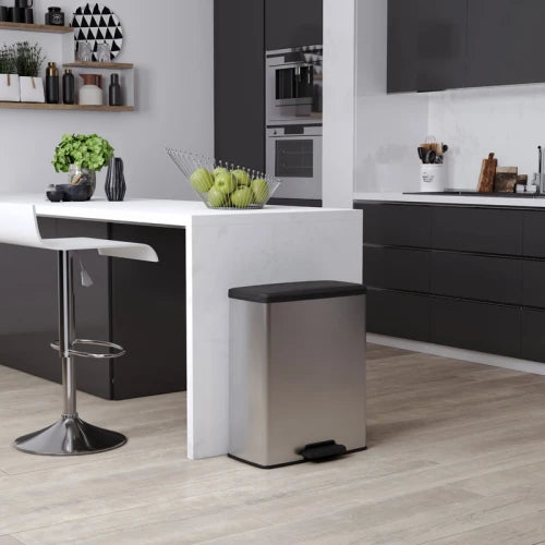 Curver Pedaalemmer Decobin 65 Liter Zilver
