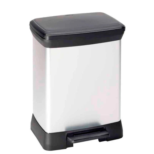 Curver Pedaalemmer Decobin 30 Liter Zilver