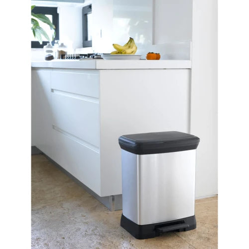 Curver Pedaalemmer Decobin 30 Liter Zilver