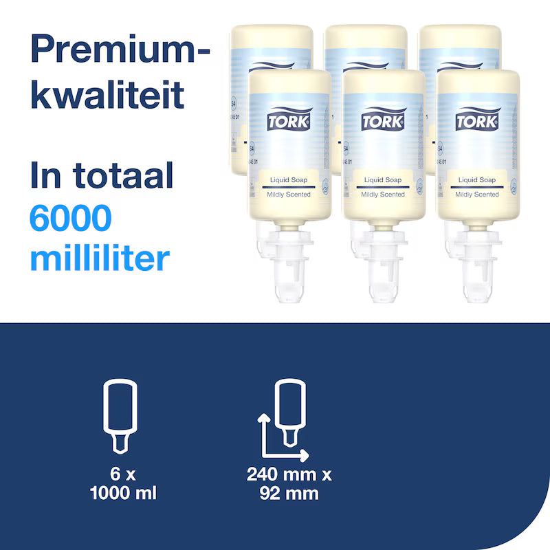 Tork Mild Geparfumeerde Vloeibare Handzeep - 6x1 liter S4 (424501)