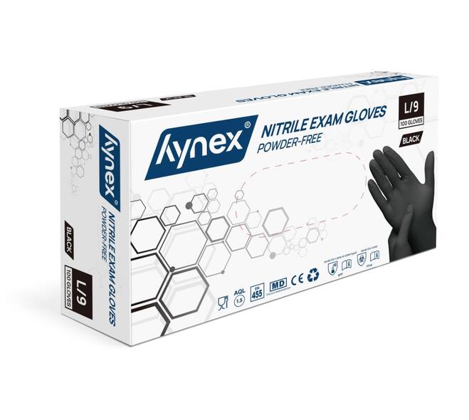 Nitril Handschoenen Hynex Ongepoederd Zwart (L) 100 stuks