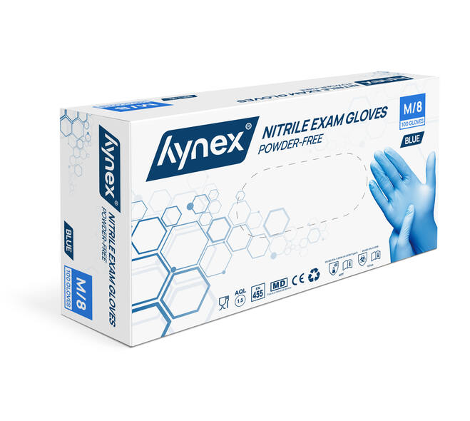Nitril Handschoenen Hynex Ongepoederd Blauw (M) 100 stuks