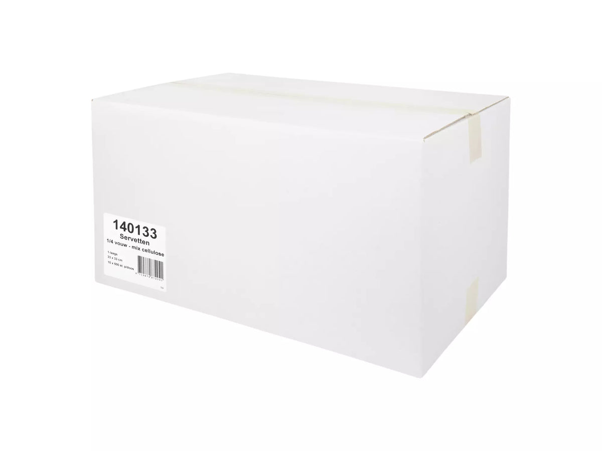Servetten 1/4 vouw 33x33cm 1-laags wit (140133)
