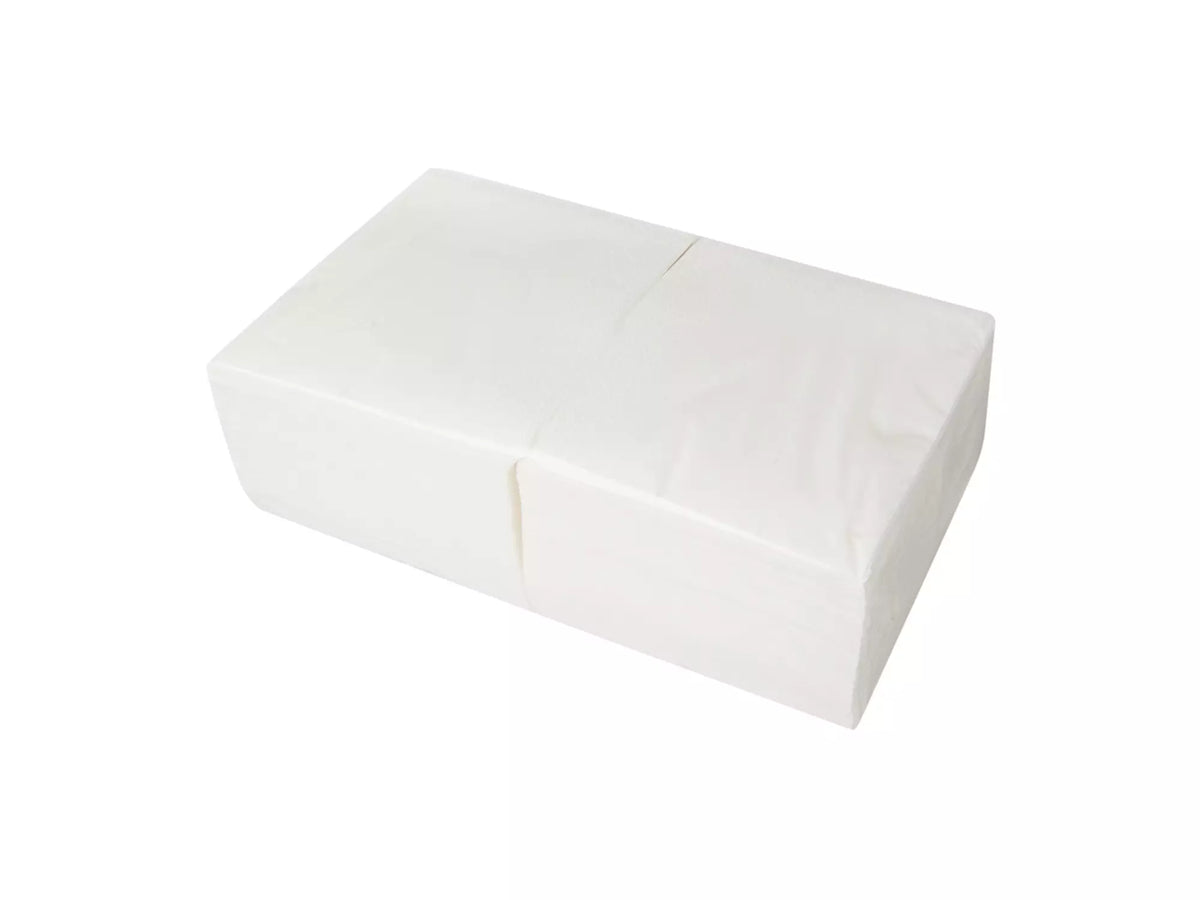 Servetten 1/4 vouw 24x24cm 2-laags wit (158025)
