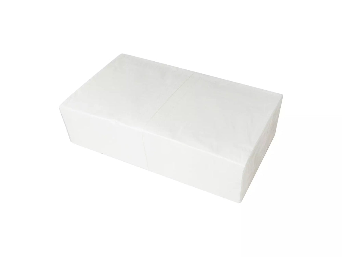 Servetten 1/4 vouw 33x33cm 2-laags wit (158031)