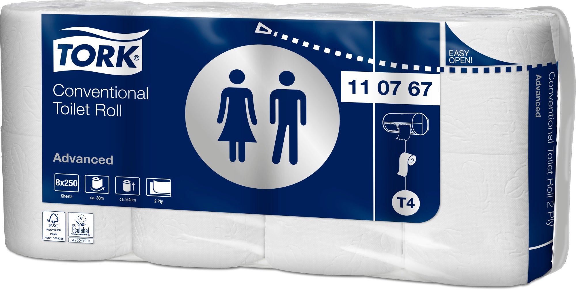 Tork Traditioneel Toiletpapier Advanced 2-laags - 64 Rollen x 250 Vel T4 (110767)