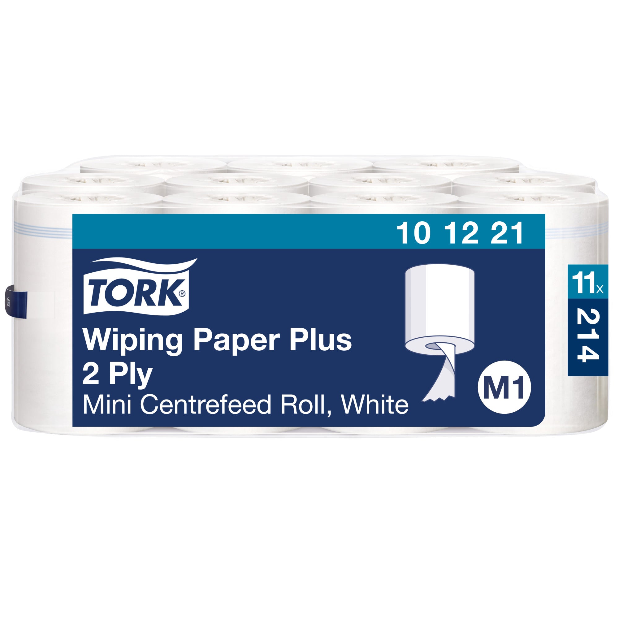 Tork Wiping Plus Poetspapier Mini 2-laags - 11 Rollen x 75 Meter M1 (101221)