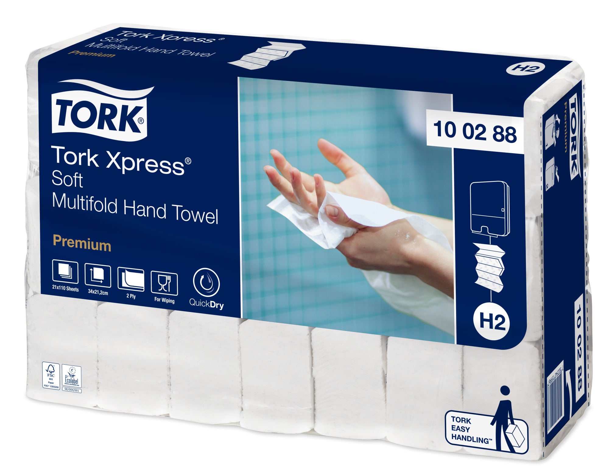 Tork Xpress® Zachte Multifold Handdoeken 2-laags 21x34cm 2310 stuks H2 (100288)