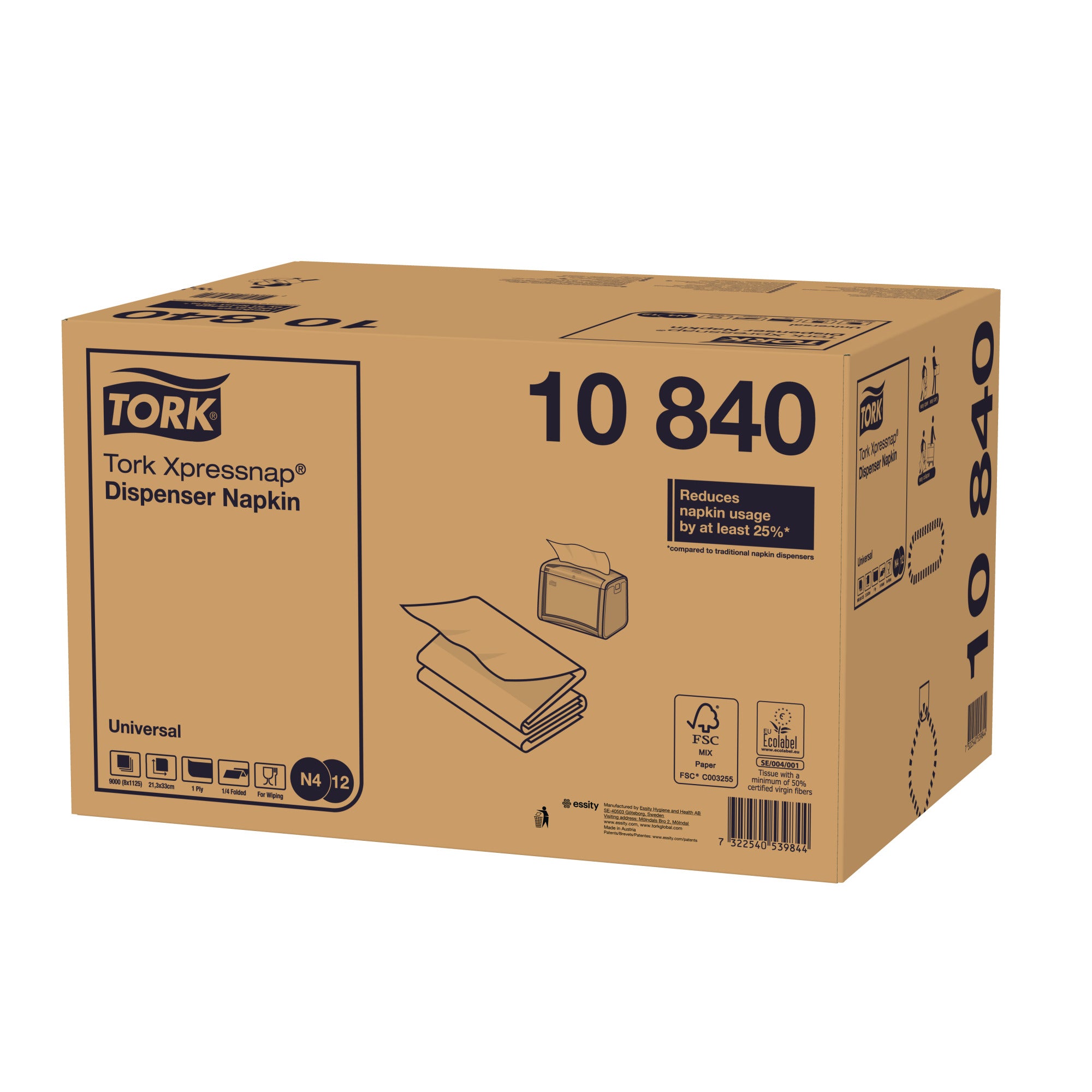 Tork Xpressnap® Dispenserservet 1-laags - 9000 servetten N4 (10840)
