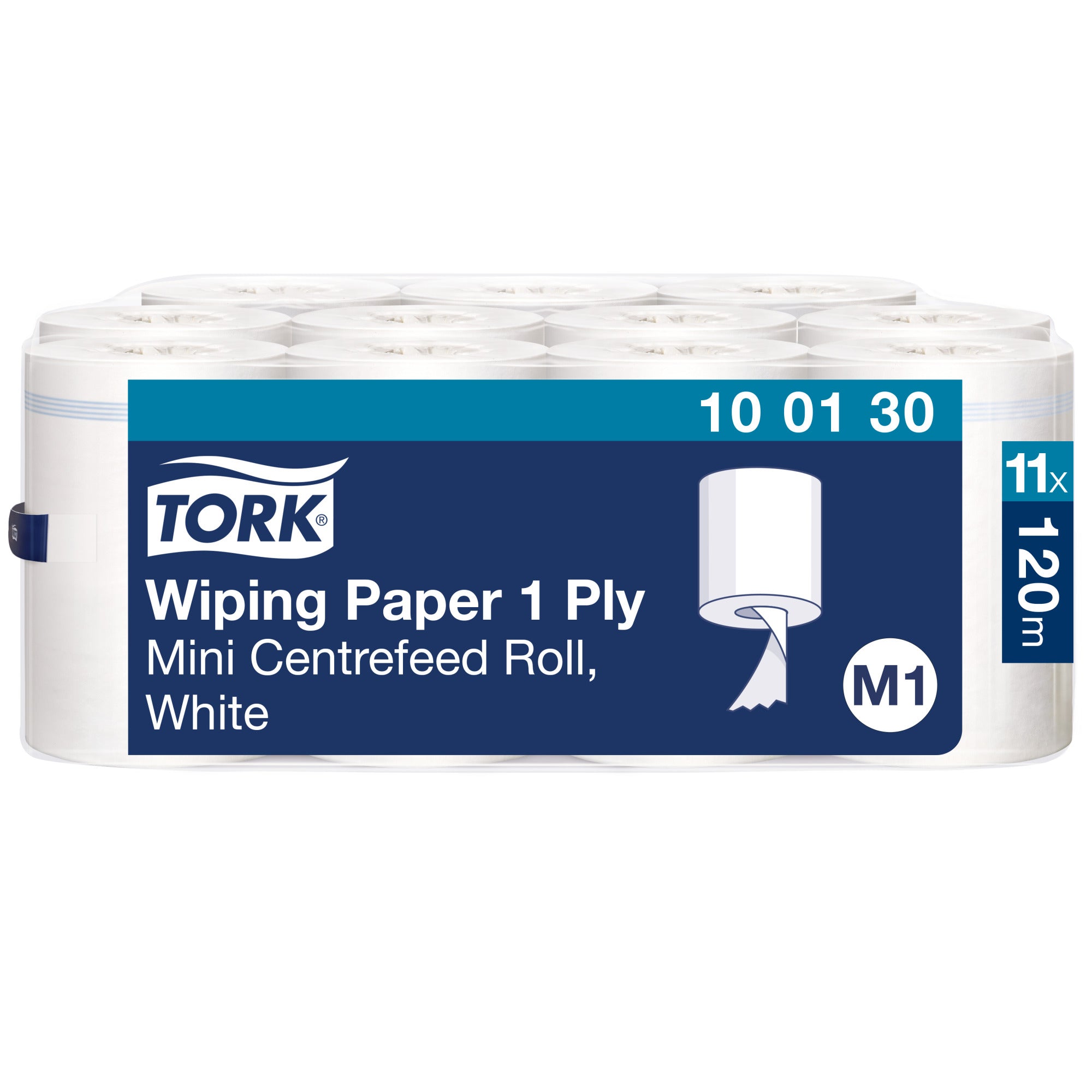 Tork Wiping Poetspapier Mini 1-laags - 11 Rollen x 120 Meter M1 (100130)