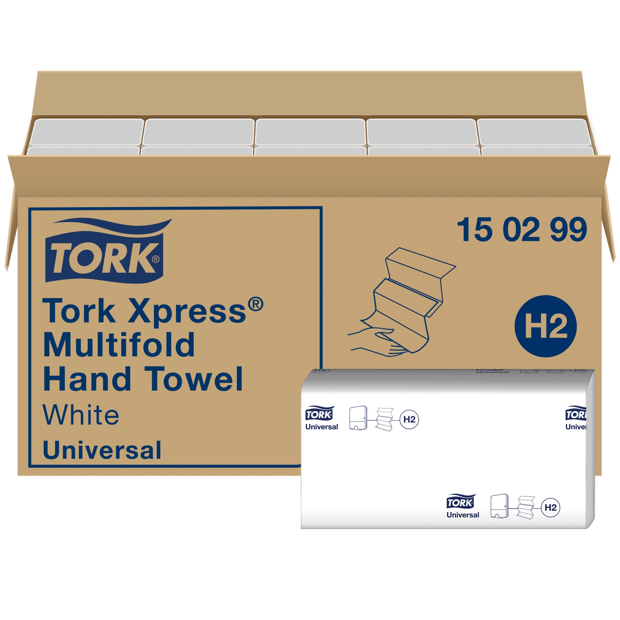 Tork Xpress® Multifold Handdoek 2-laags 21x24cm 4740 stuks H2 (150299)