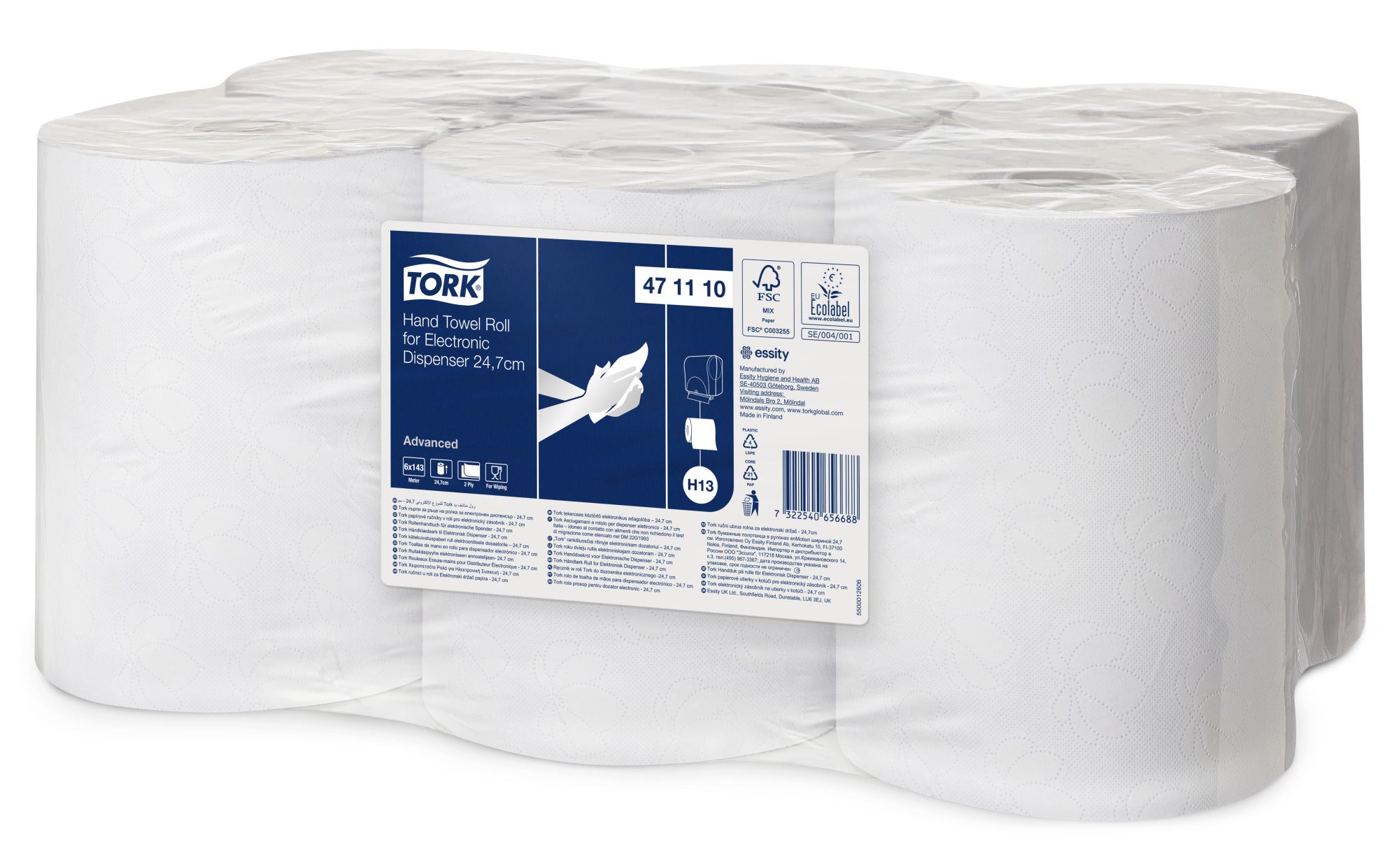 Tork Enmotion Handdoekrol Advanced 2-laags 6x143m H13 (471110)