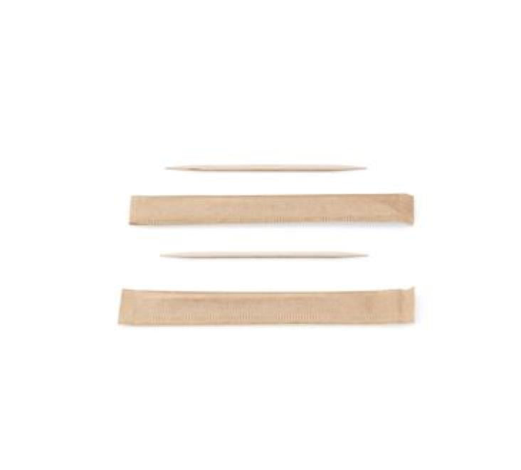 Tandenstoker Hout (FSC®) 65mm per stuk verpakt 12000 stuks