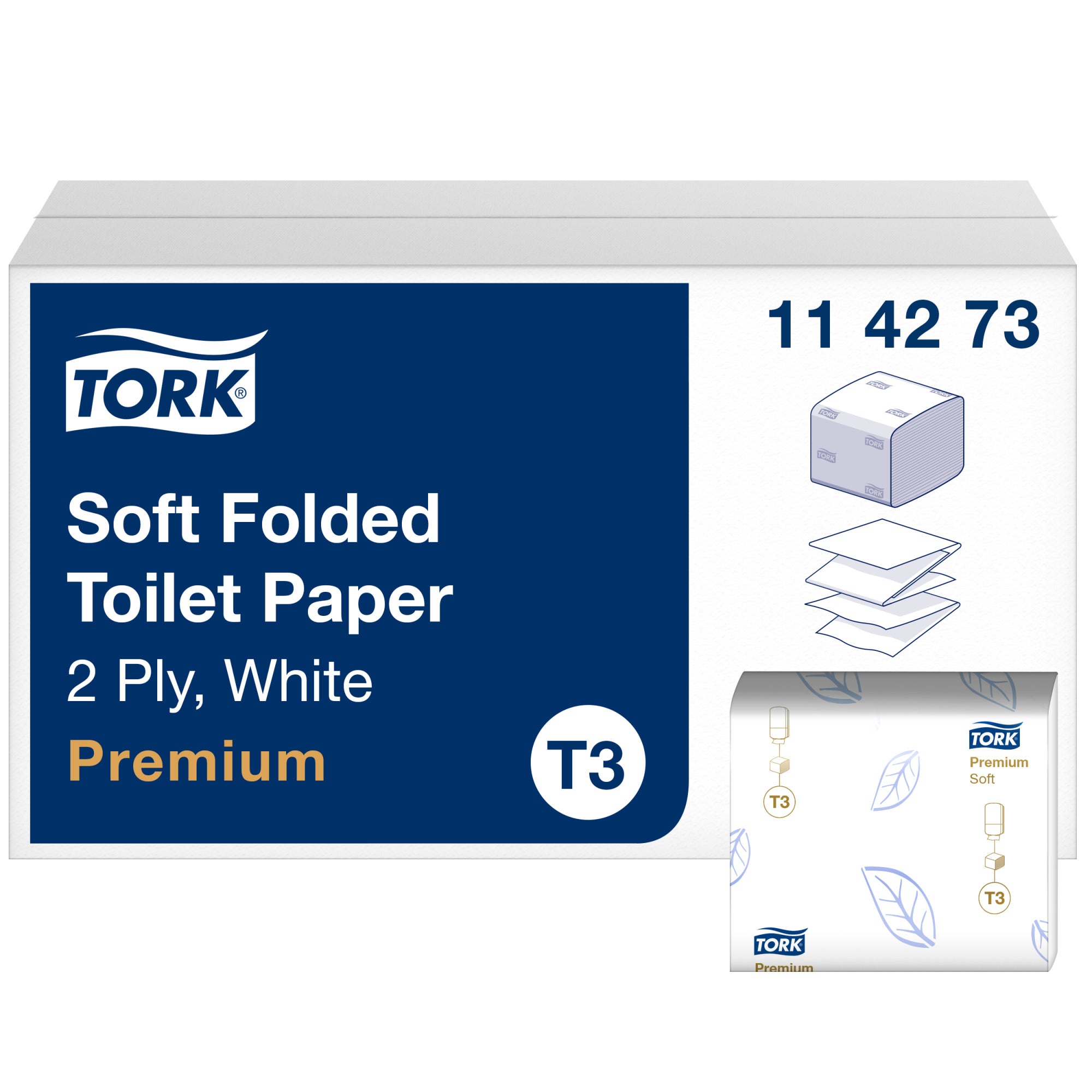Tork Zacht Gevouwen Toiletpapier Premium 2-laags - 30 Bundels x 252 Vel T3 (114273)