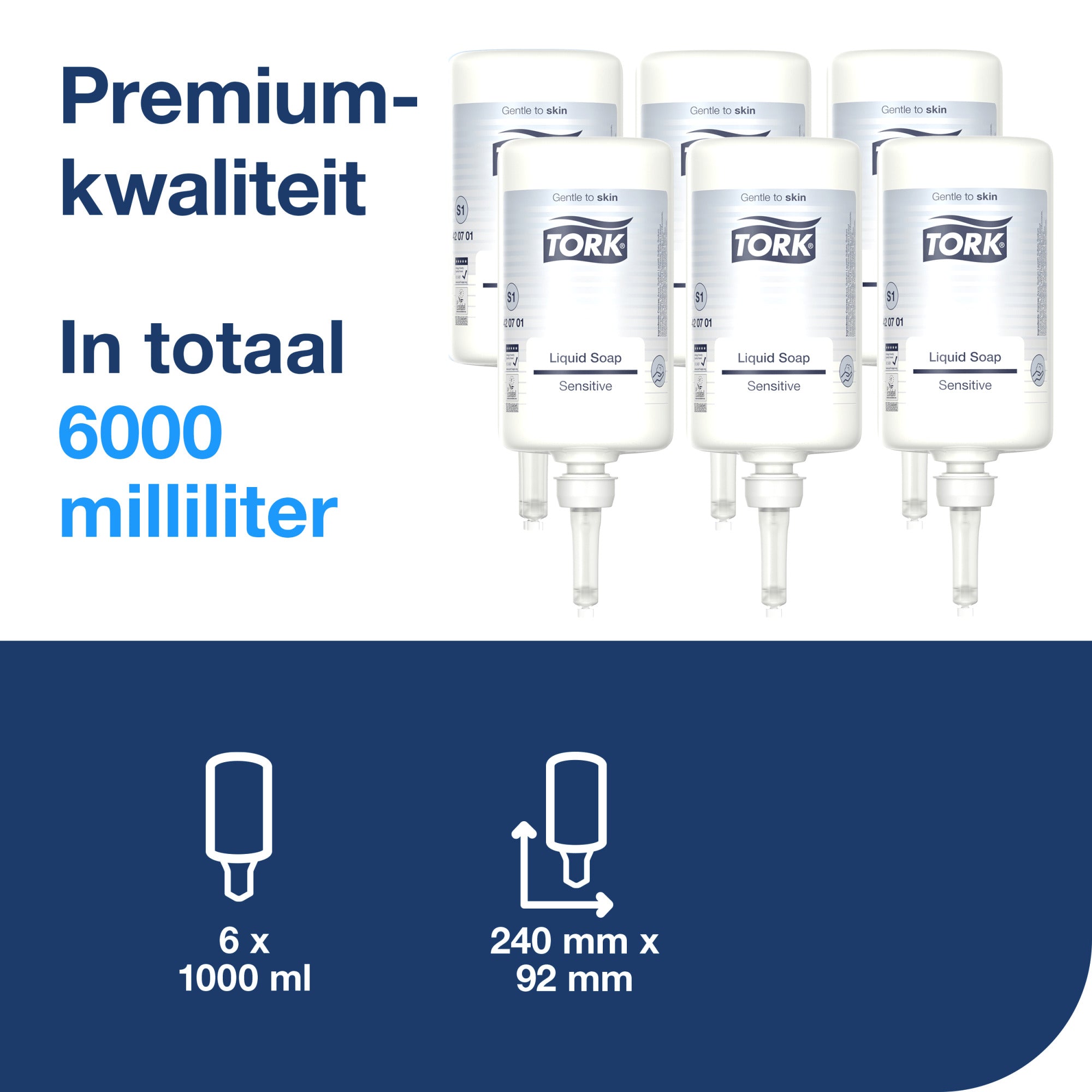 Tork Extra Mild Geparfumeerde Vloeibare Handzeep - 6x1 liter S1 (420701)
