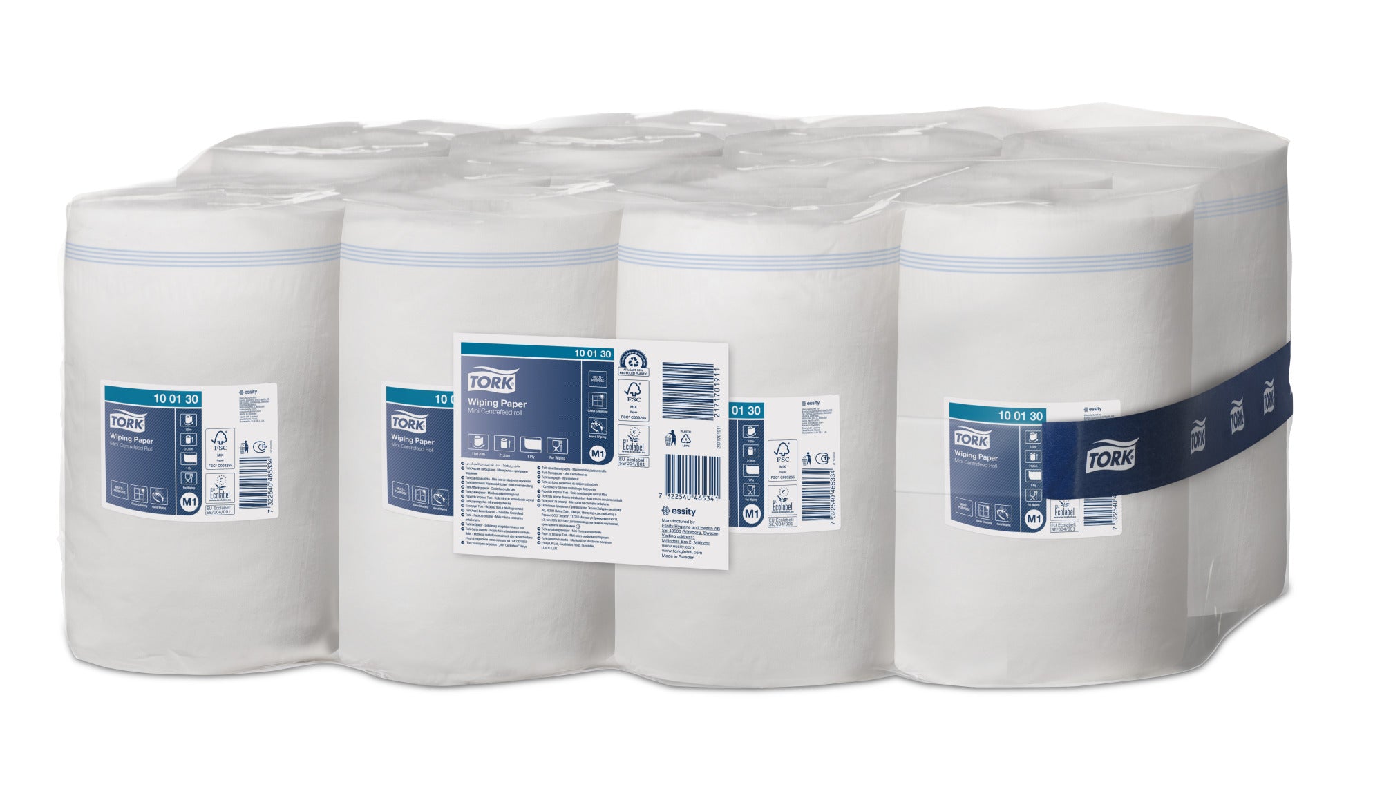 Tork Wiping Poetspapier Mini 1-laags - 11 Rollen x 120 Meter M1 (100130)