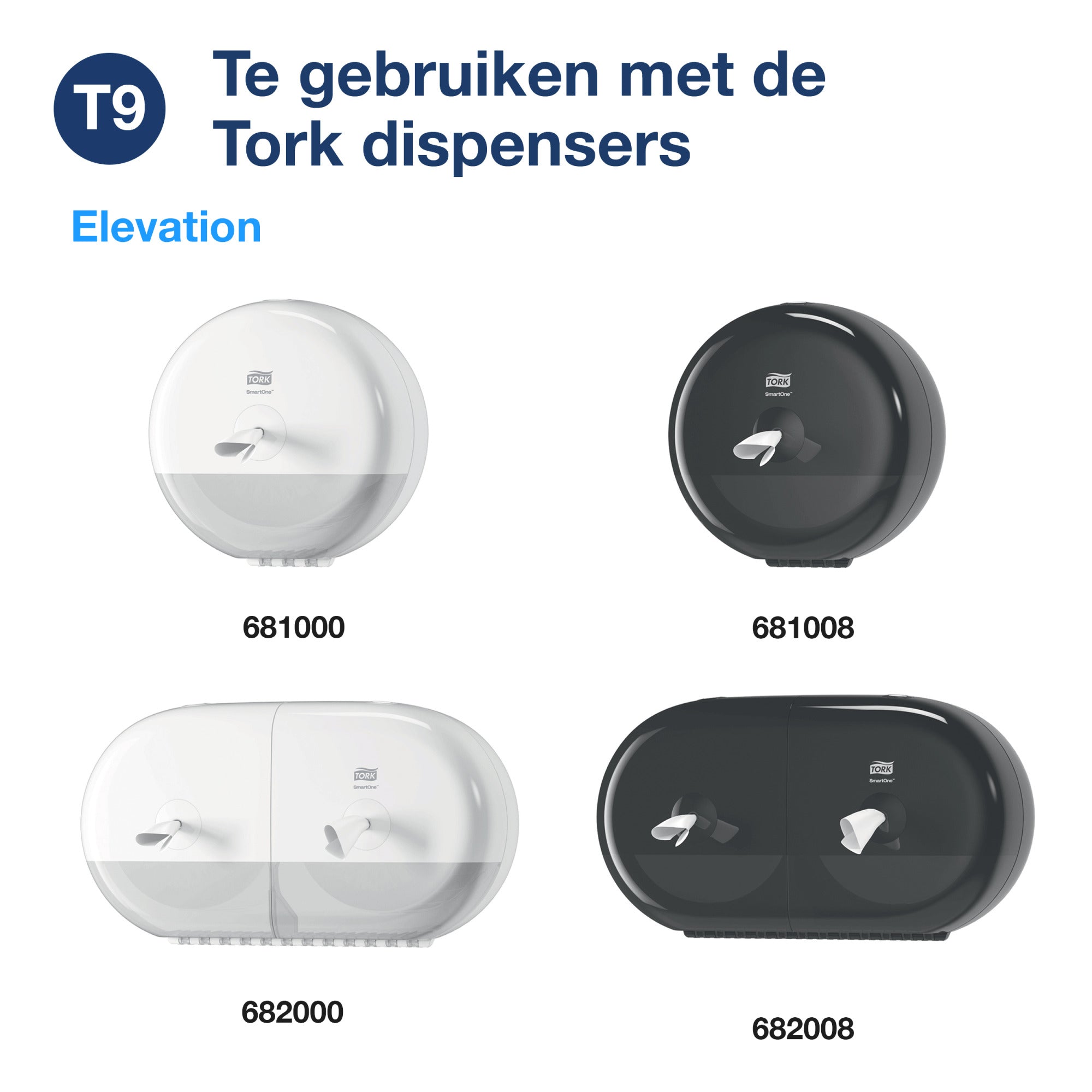 Tork SmartOne® Mini Toiletpapier 2-laags - 12 Rollen x 620 Vel T9 (472193)