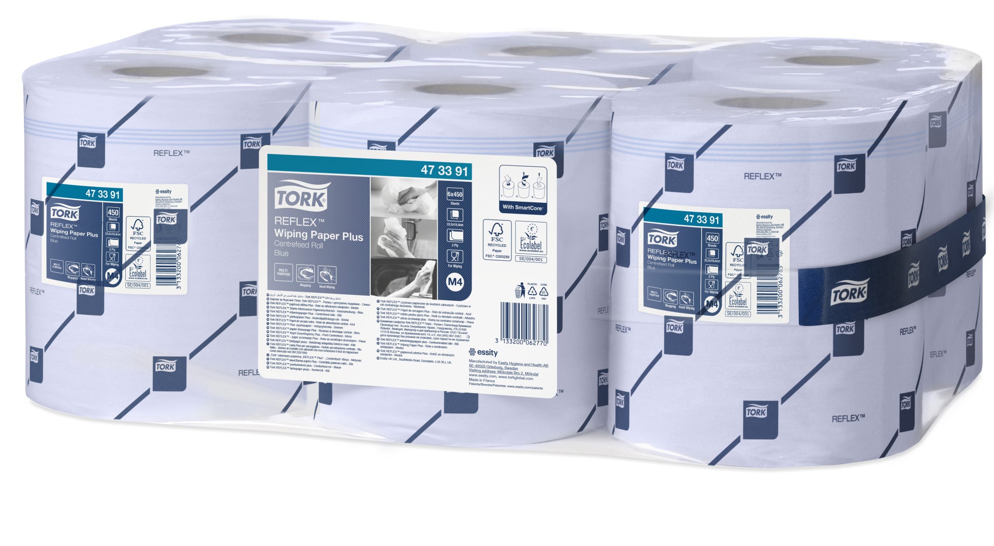 Tork Reflex™ Plus Centerfeed Poetspapier 2-laags - 6 Rollen x 150 Meter M4 (473391)