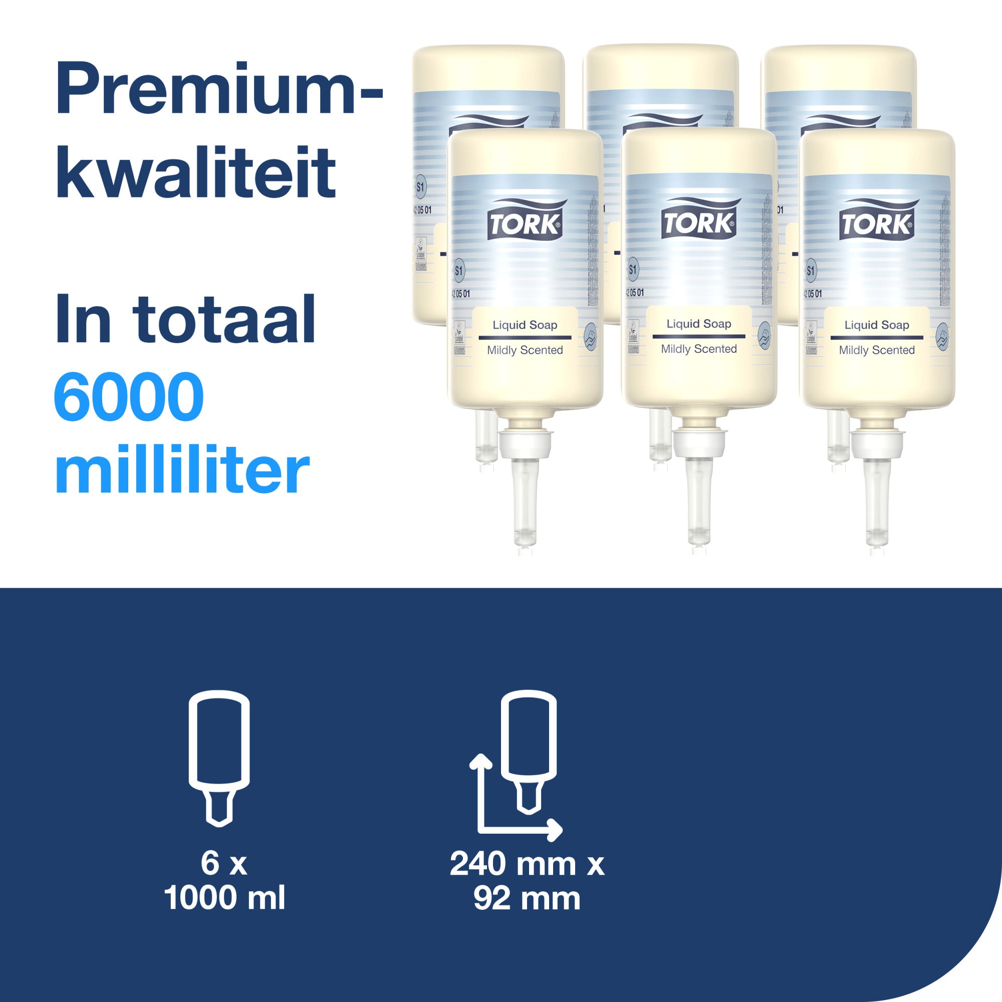 Tork Mild Geparfumeerde Vloeibare Handzeep - 6x1 liter S1 (420501)