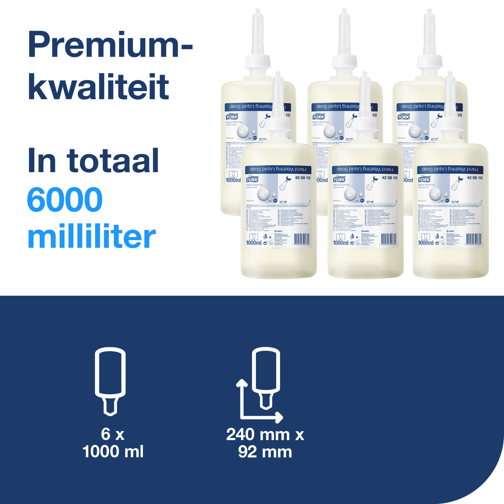 Tork Antibacteriële Vloeibare Handzeep - 6x1 liter S1 (420810)