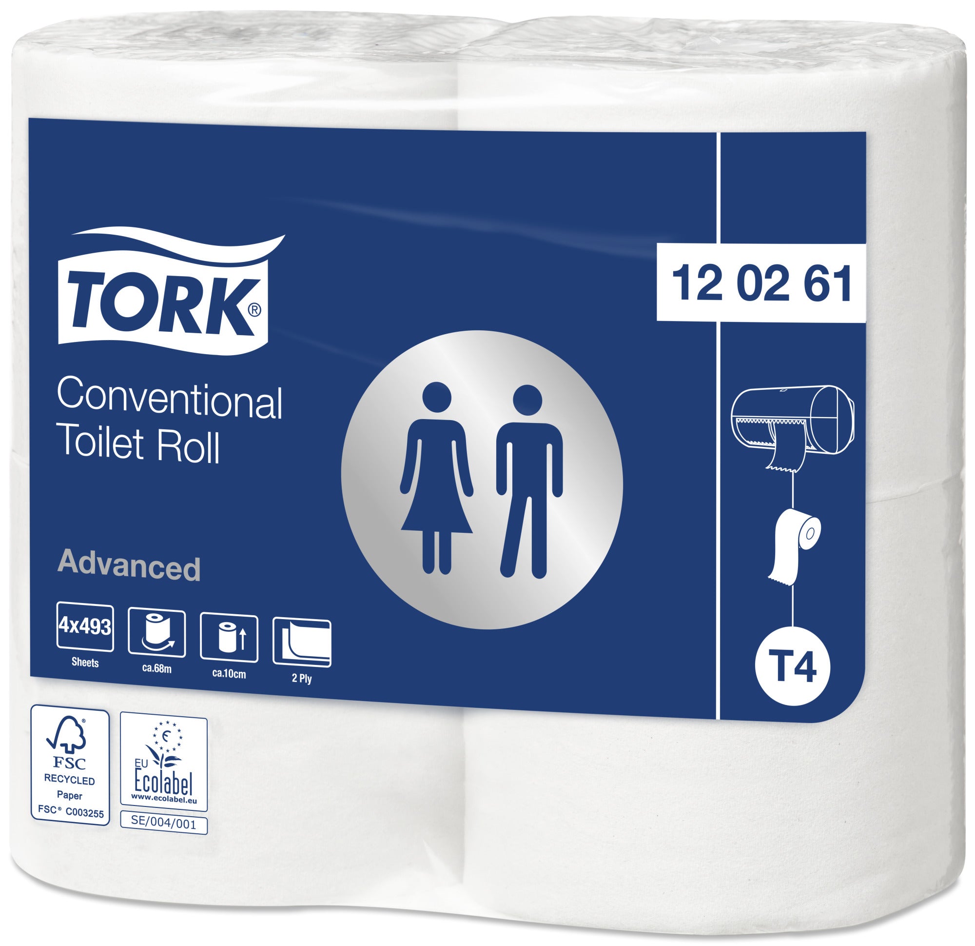 Tork Traditioneel Toiletpapier King-Size 2-laags - 24 Rollen x 500 Vel T4 (120261)